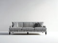 Divano lineare - tessuto-legno - 218x86x86 cm - bianco-nero - stile classico