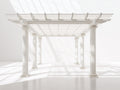 Pergola da giardino - legno - 520x360x292 cm - bianco - stile classico