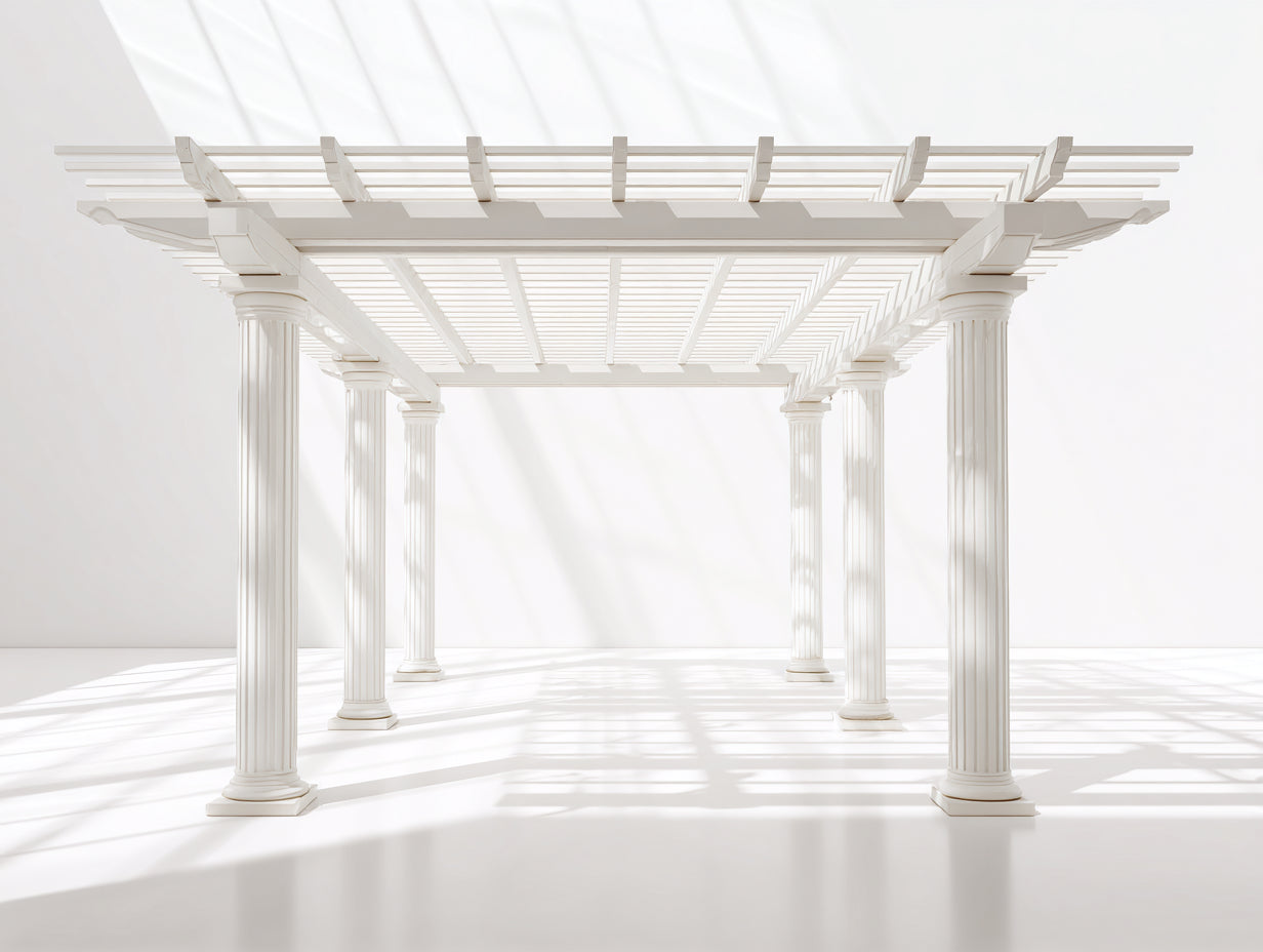 Pergola da giardino - legno - 520x360x292 cm - bianco - stile classico