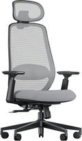 ProtoArc EC200 sedia ufficio ergonomica - Poggiatesta 3D e supporto lombare - Seduta scorrevole per uso prolungato - Grigia girevole 50,8 x 54 x 113 cm