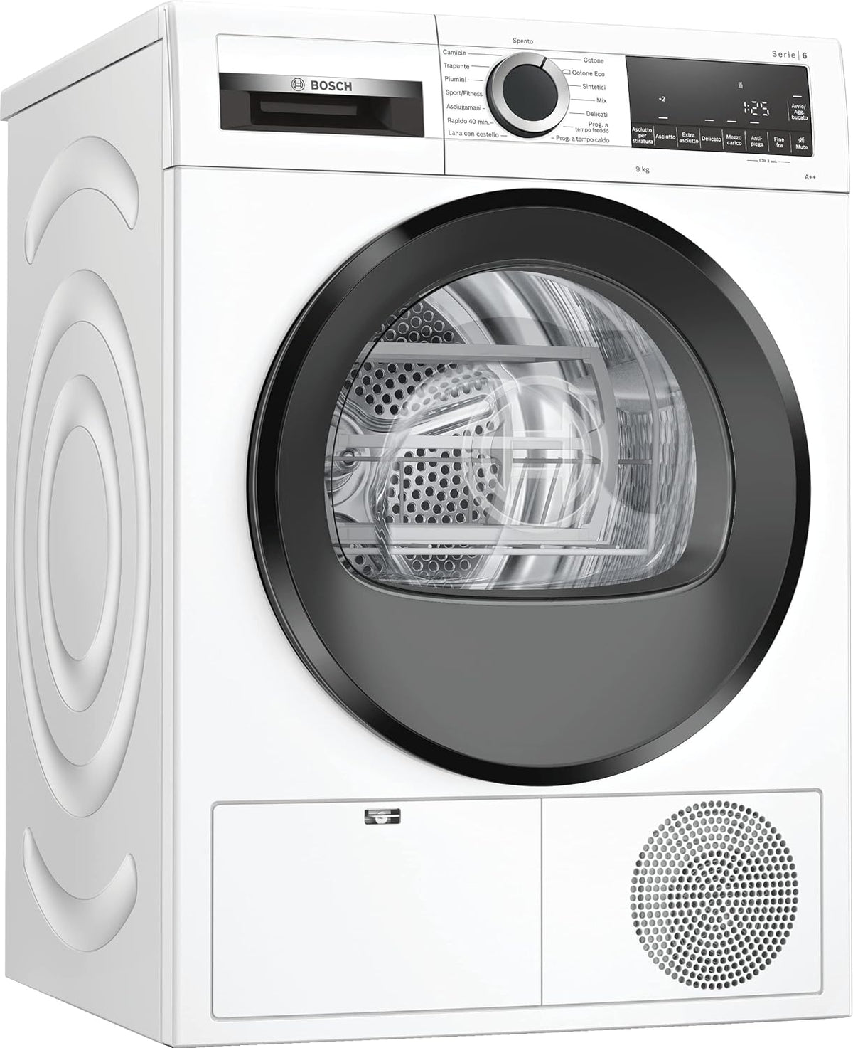 Bosch WQG24100IT Serie 6 asciugatrice - Sistema a pompa di calore con carico frontale - Modello smart per asciugatura domestica - Bianca per lavanderie e ambienti domestici