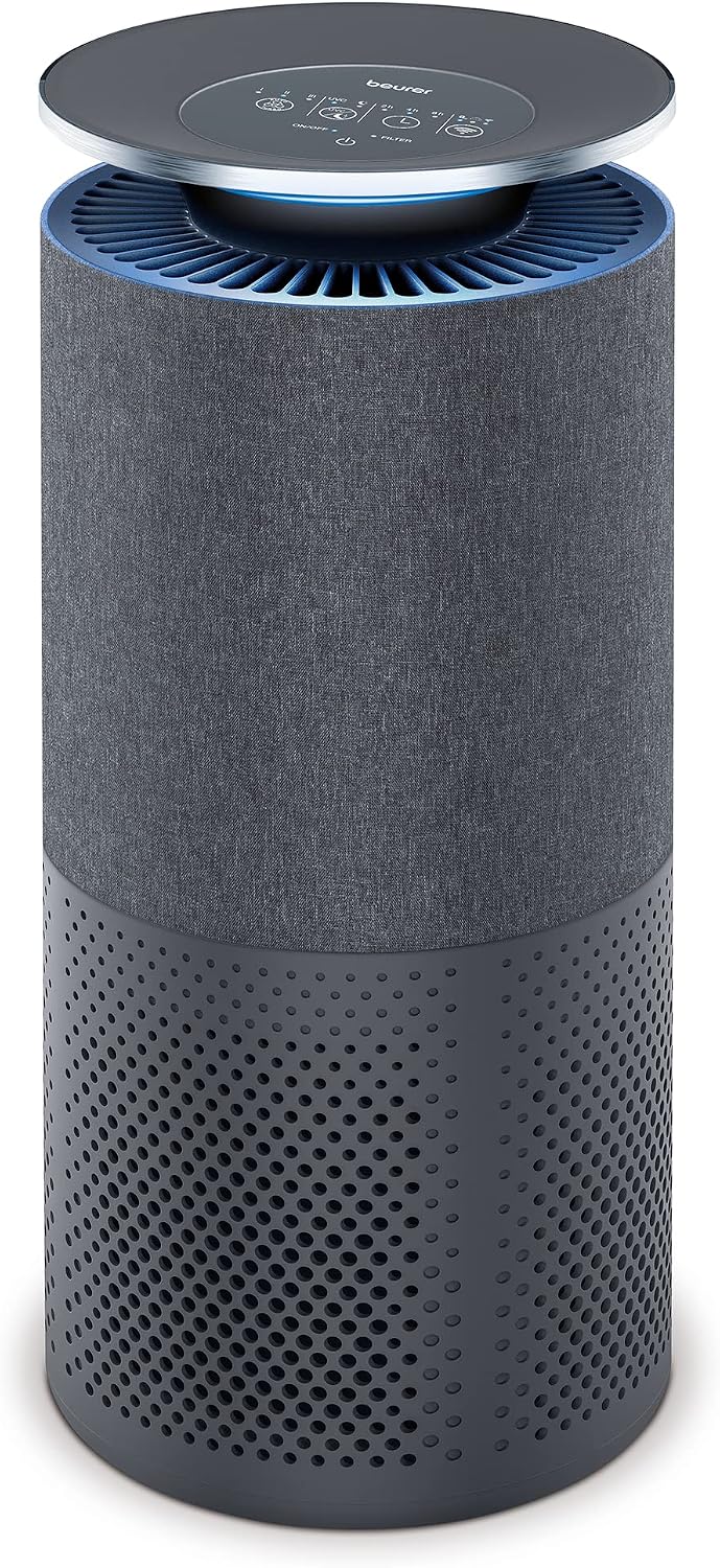 Beurer LR 401 purificatore aria smart - Per ambienti fino a 69 m2 - Controllo tramite app e luce ultravioletta - Nero 55,7 x 29,1 x 29 cm