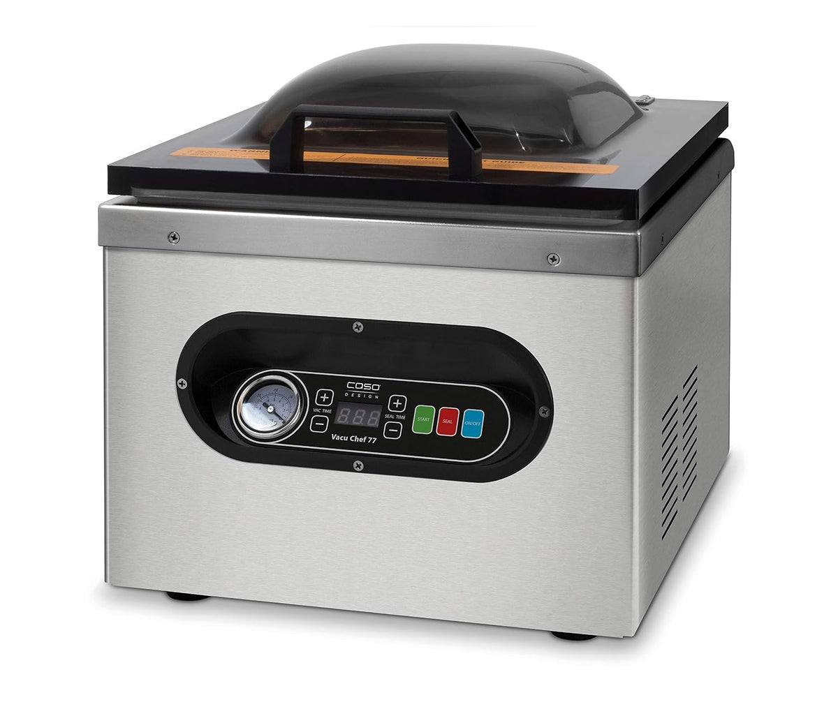 Caso VacuChef 77 Macchina sottovuoto 630 W - Struttura in acciaio inossidabile per uso da banco - Formato 55 x 48 x 47 cm peso 24 kg - Grigio per confezionamento alimentare