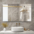 Specchio riscaldante a infrarossi 580 W - Formato rettangolare 100 x 60 cm per bagno - Riscaldamento elettrico integrato - Cornice in metallo