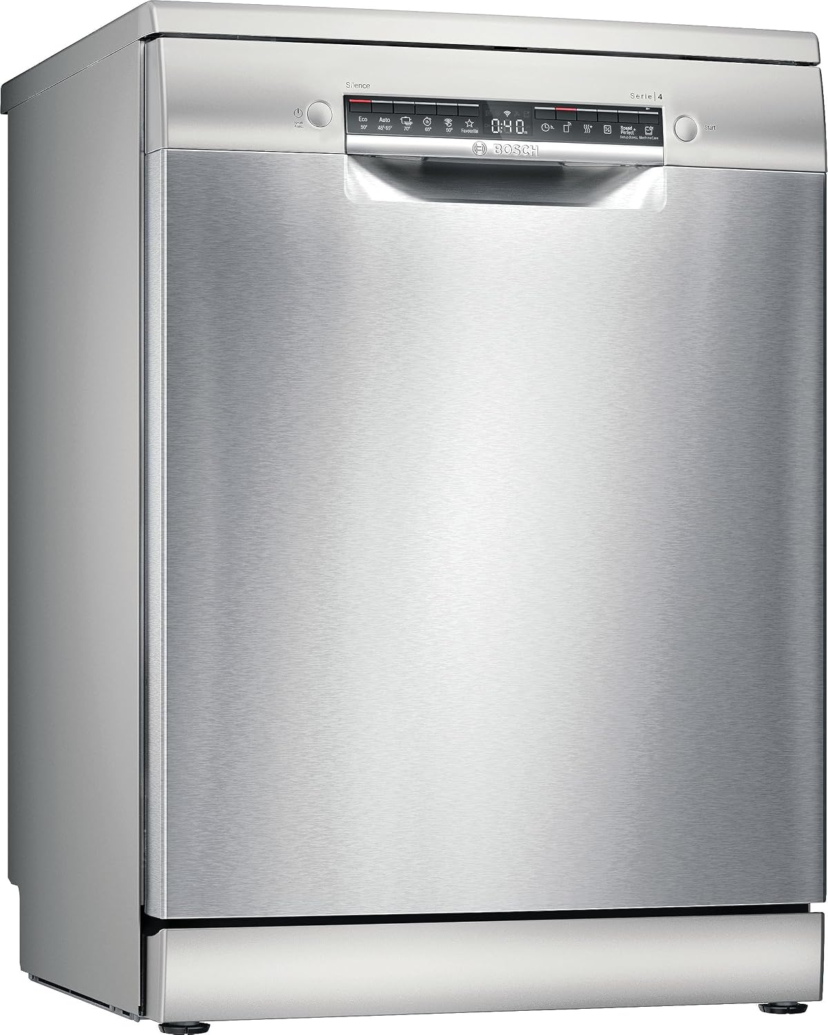 Bosch SMS4HMI07E Serie 4 lavastoviglie smart - 14 coperti e struttura in acciaio inox - EcoSilence Drive cestelli personalizzabili e controllo touch - Acciaio anti impronta 60 x 60 x 84,5 cm