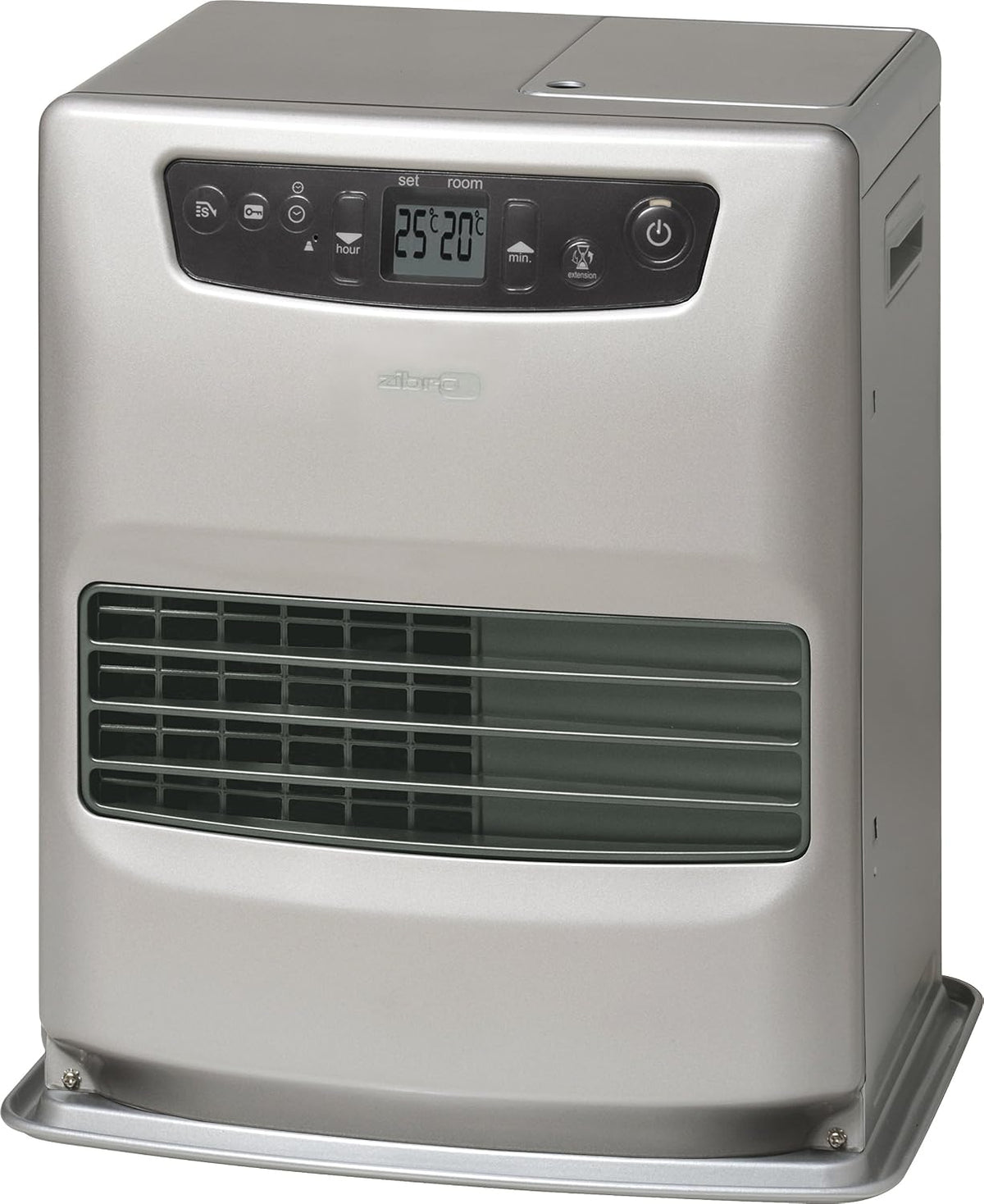 Zibro LC32 - Stufa portatile elettronica a combustibile per interni - Termostato programmabile e formato a torretta - Grigia 42.8 x 29.6 x 37.6 cm peso 8 kg
