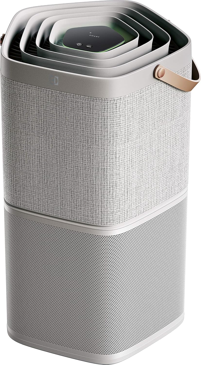 Electrolux PA91 404GY - Purificatore d aria connesso fino a 92 m2 - Protezione antibatterica e filtro contro odori - Grigio chiaro con rumorosita minima 17 dB