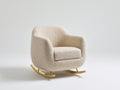 Sedia a dondolo - Bouclé-metallo - 76x82x86 cm - Crema-oro - Moderno