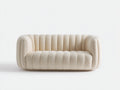 Divano lineare - tessuto boucle - 178x88x74 cm - crema - stile moderno