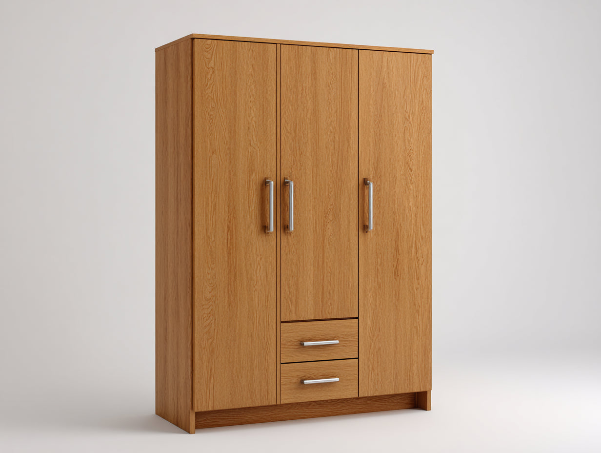 Armadio - legno - 148x54x192 cm - marrone chiaro - moderno