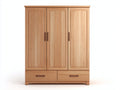 Armadio - legno - 158x60x201 cm - rovere chiaro - stile classico