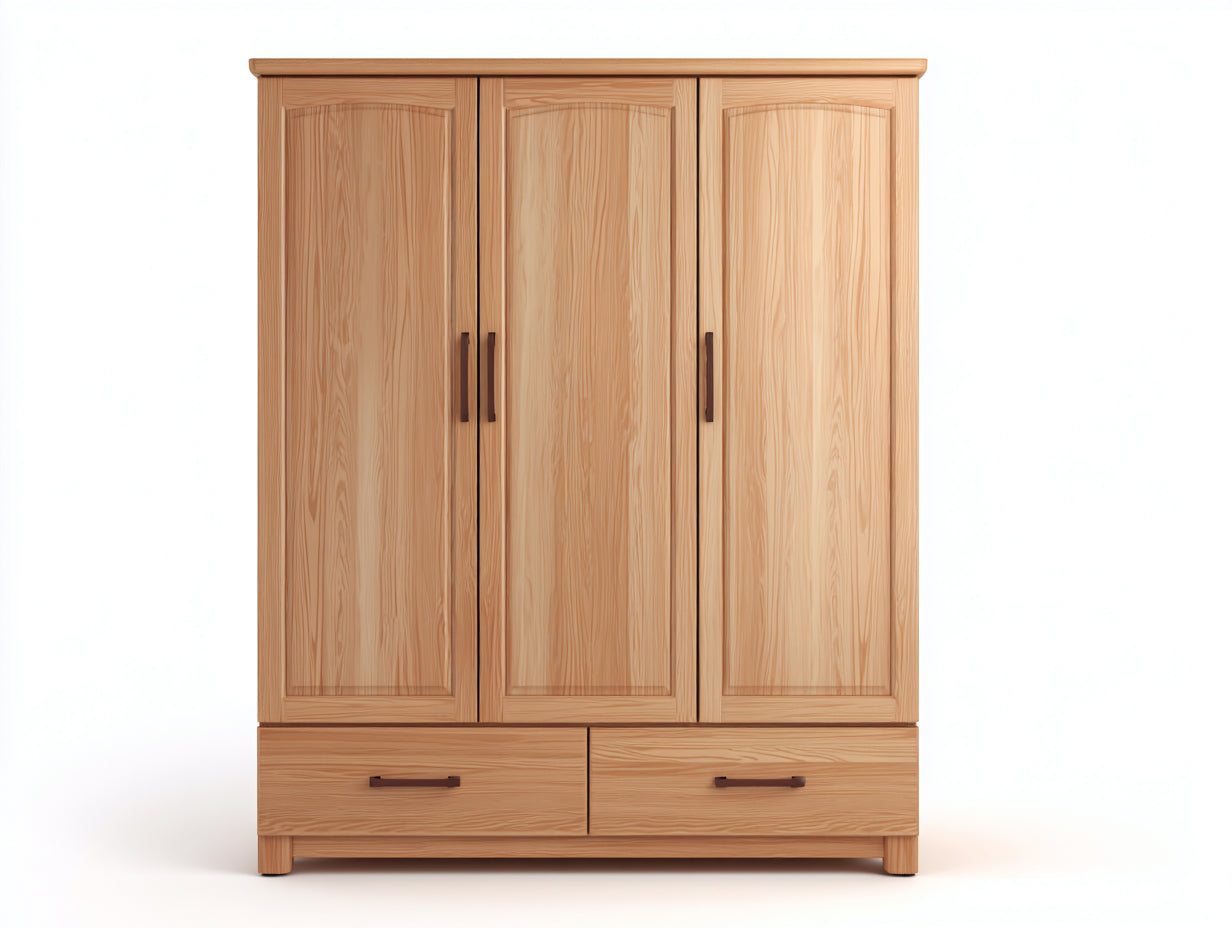 Armadio - legno - 158x60x201 cm - rovere chiaro - stile classico