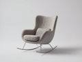 Sedia a dondolo - Tessuto-acciaio - 82x88x104 cm - Beige tortora - Moderno