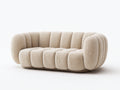 Divano lineare - tessuto boucle - 196x92x76 cm - beige - stile contemporaneo