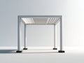 Pergola da giardino - metallo - 300x240x235 cm - bianco - stile moderno minimalista