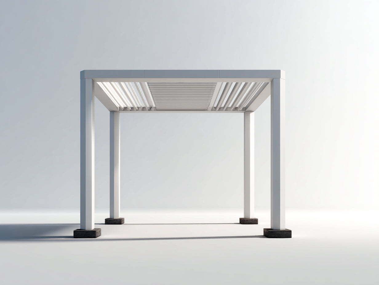 Pergola da giardino - metallo - 300x240x235 cm - bianco - stile moderno minimalista
