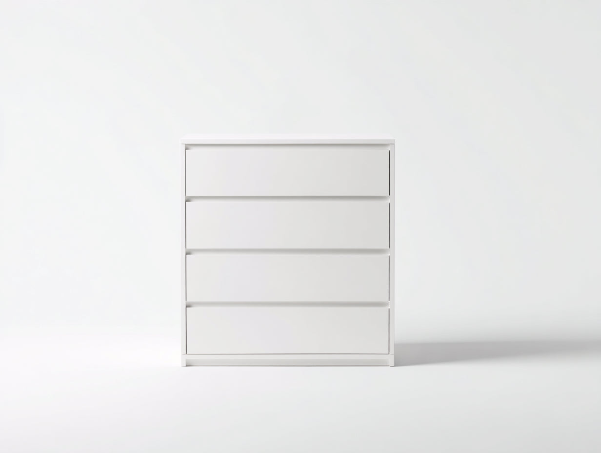 Comodino - legno - 76x41x97 cm - bianco - stile contemporaneo