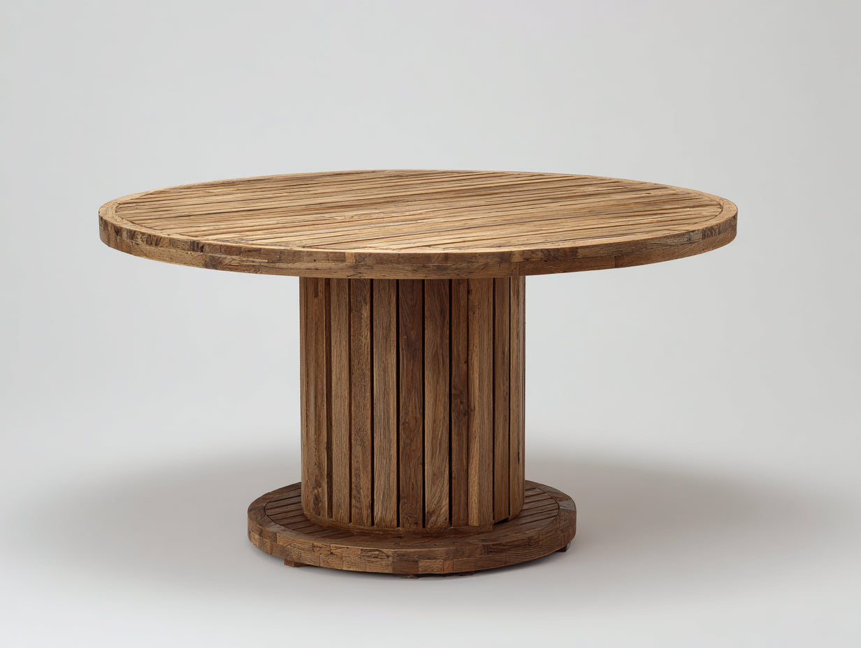 Tavolo da giardino-Legno-126x126x74 cm-Marrone-Rustico