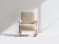 Sedia a dondolo - Bouclé-legno - 68x74x92 cm - Beige - Moderno