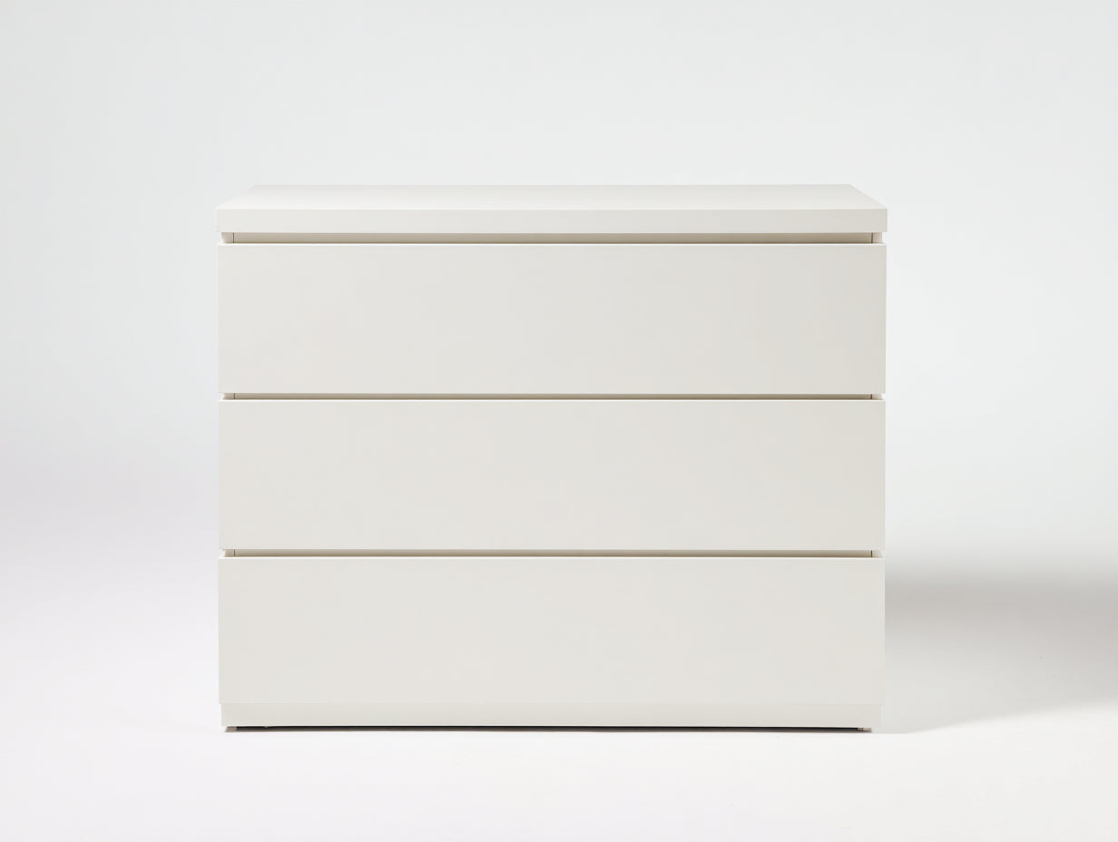 Comodino - legno - 116x48x82 cm - bianco - stile minimalista