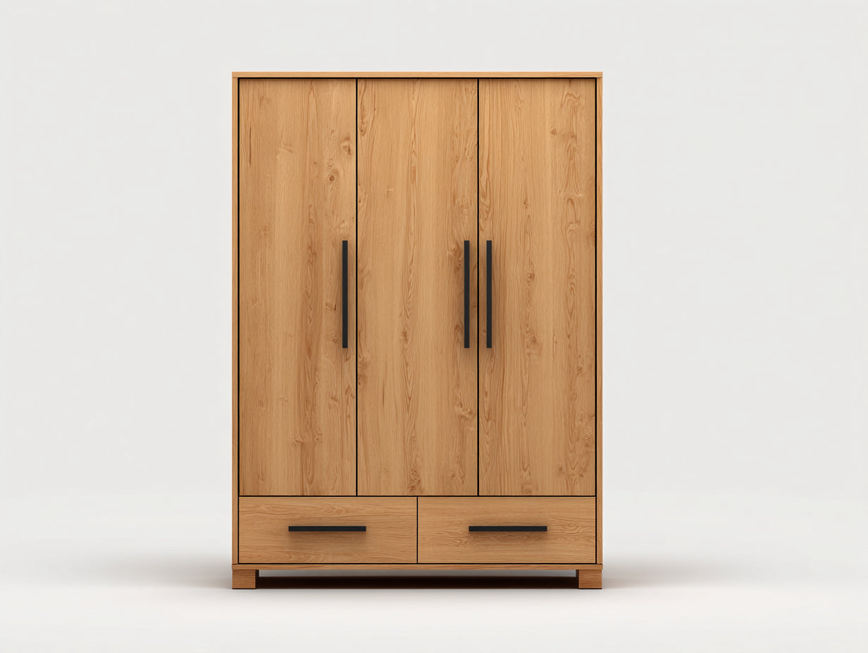 Armadio - legno - 152x60x202 cm - rovere naturale - stile contemporaneo