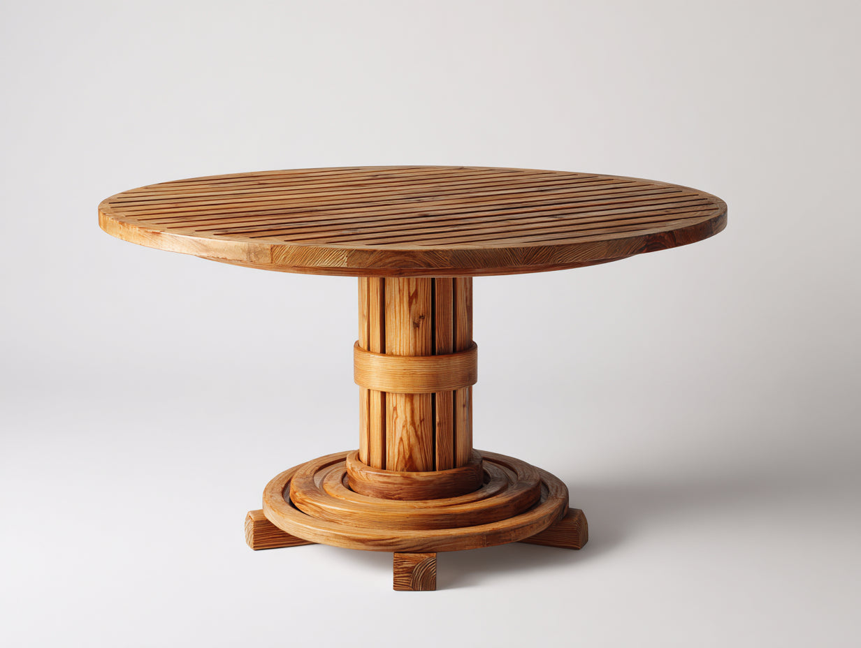 Tavolo da giardino-Legno-118x118x75 cm-Naturale-Rustico