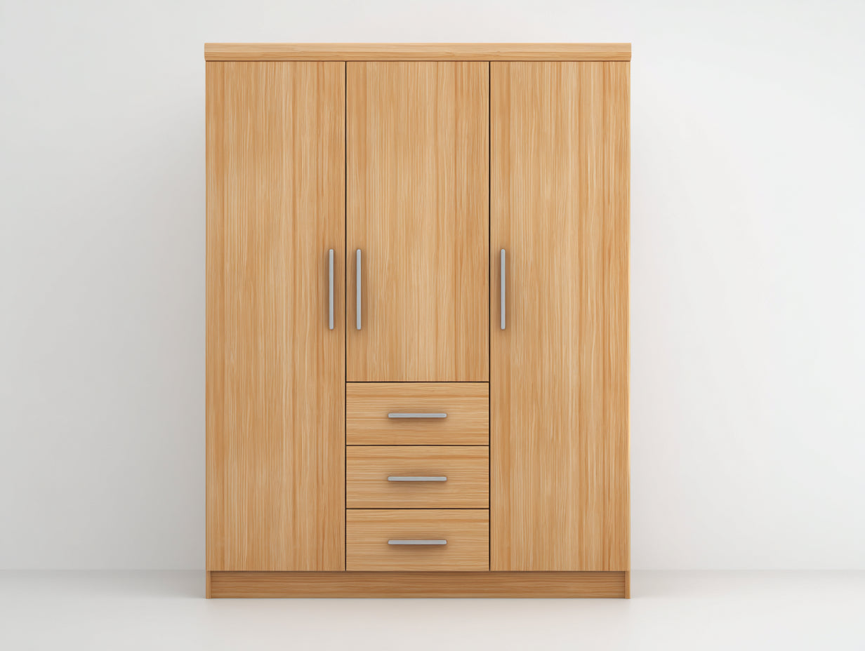 Armadio - legno - 149x57x196 cm - rovere chiaro - stile moderno