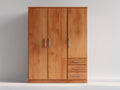 Armadio - legno - 156x59x201 cm - marrone miele - stile contemporaneo