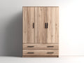 Armadio - legno - 154x59x198 cm - rovere naturale - stile industriale