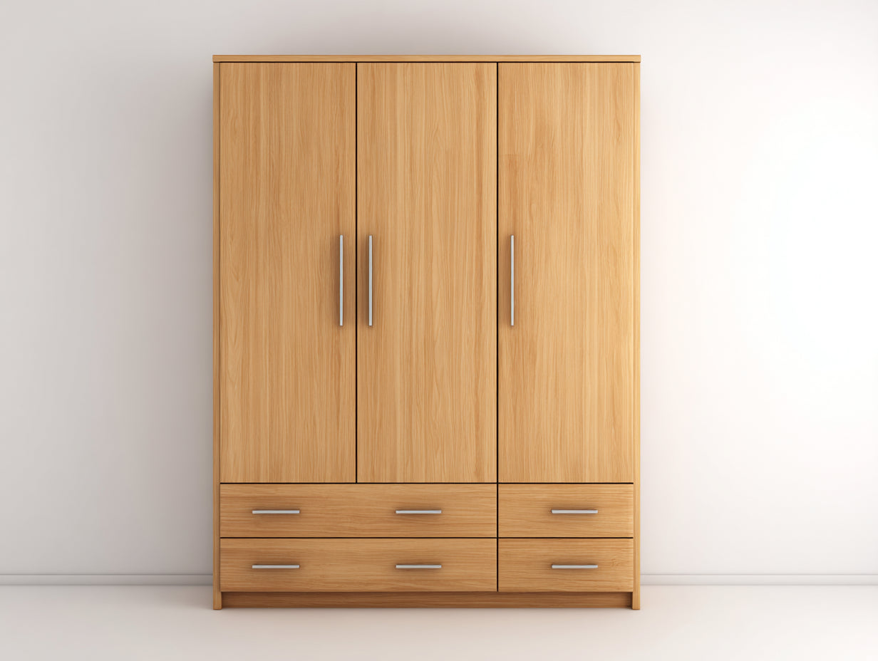 Armadio - legno - 176x60x203 cm - rovere chiaro - stile moderno