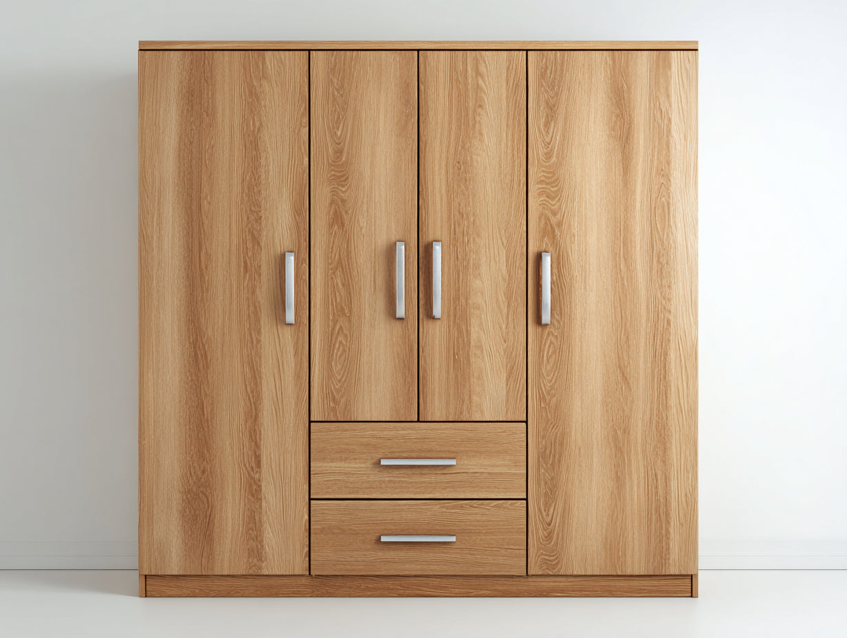 Armadio - legno - 198x61x191 cm - rovere chiaro - stile moderno - 198x61x191 cm
