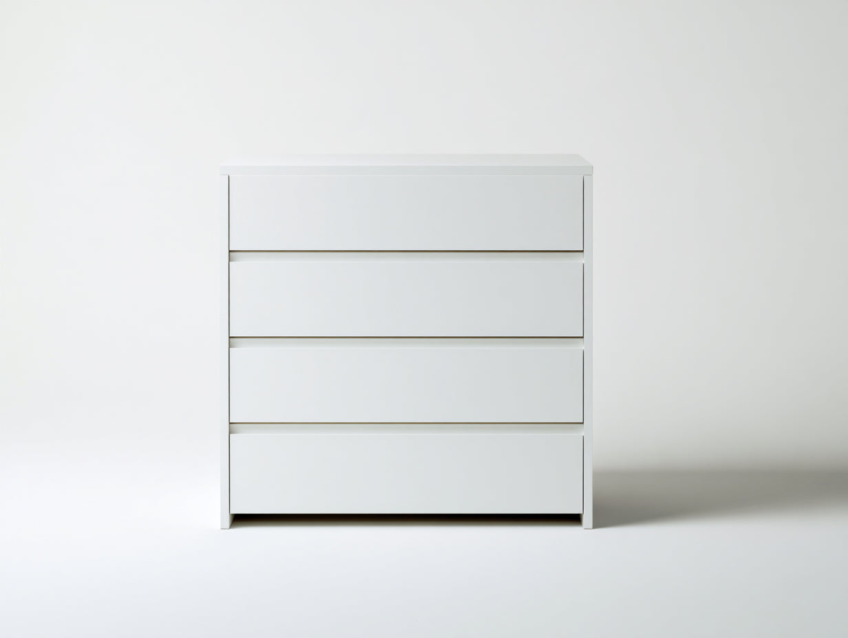 Comodino - legno - 92x46x89 cm - bianco - stile contemporaneo