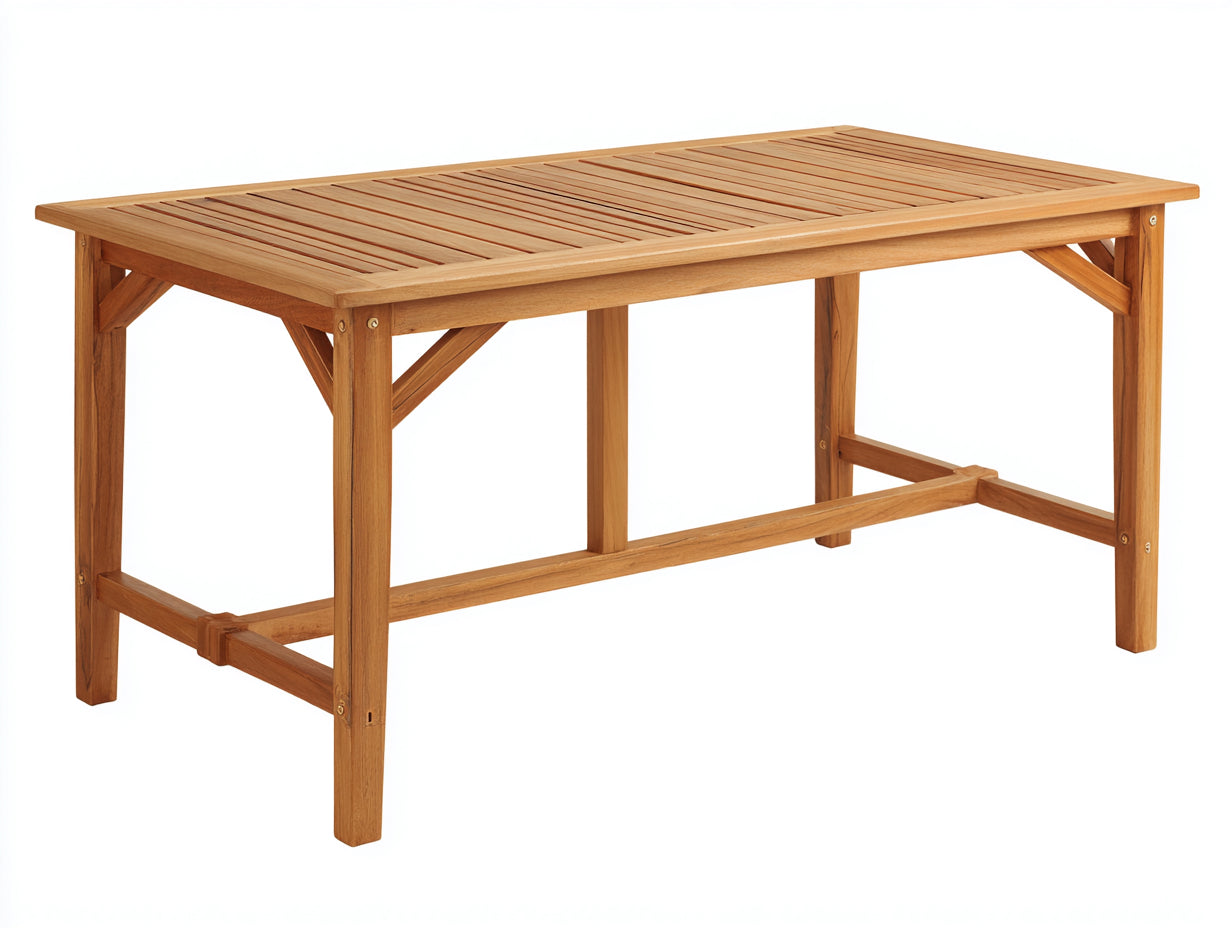 Tavolo da giardino-Legno-182x92x76 cm-Teak-Contemporaneo