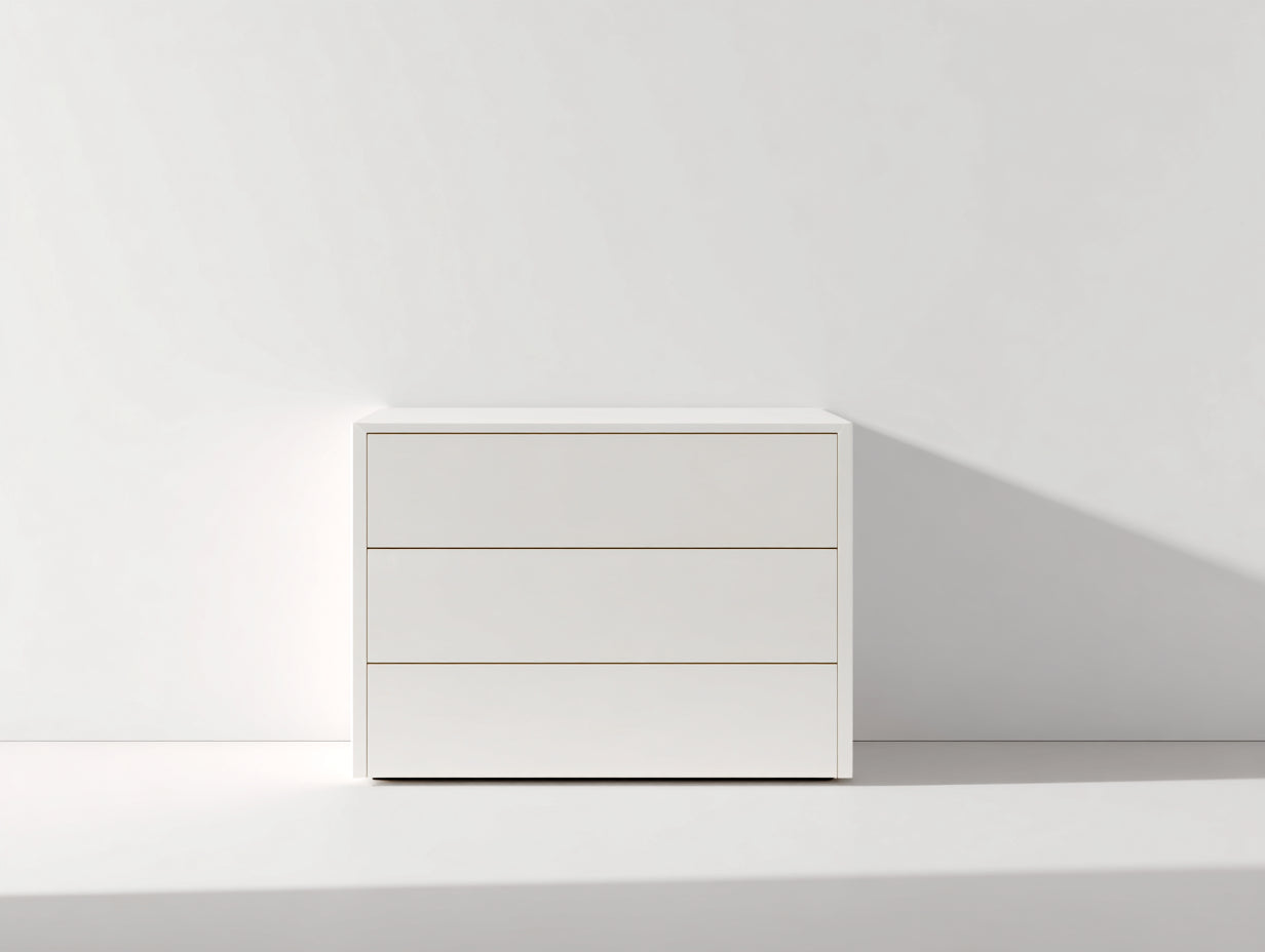 Comodino - legno - 82x41x65 cm - bianco - stile minimalista