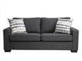 Divano lineare - tessuto - 186x82x78 cm - grigio scuro-nero - stile moderno