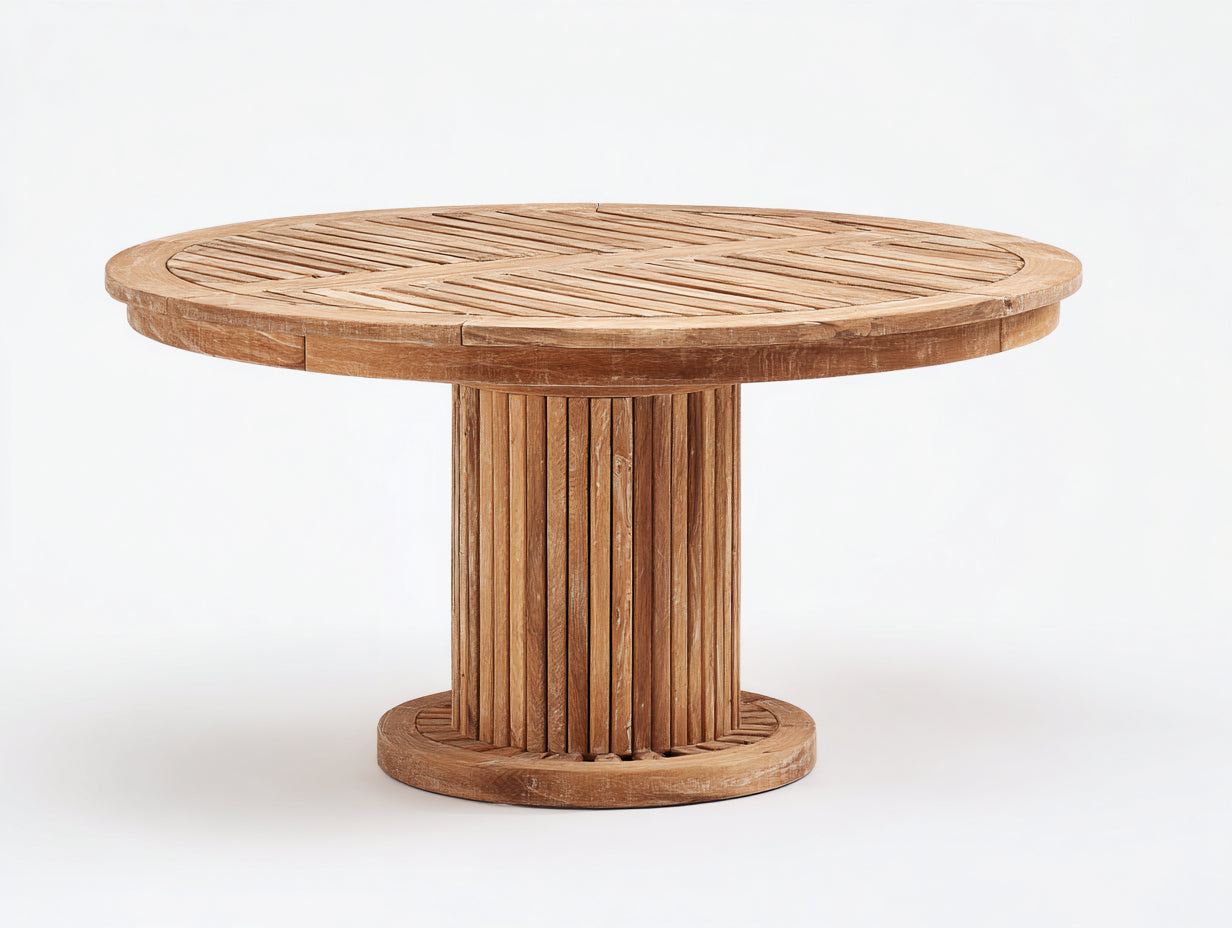 Tavolo da giardino-Legno-138x138x76 cm-Teak-Rustico